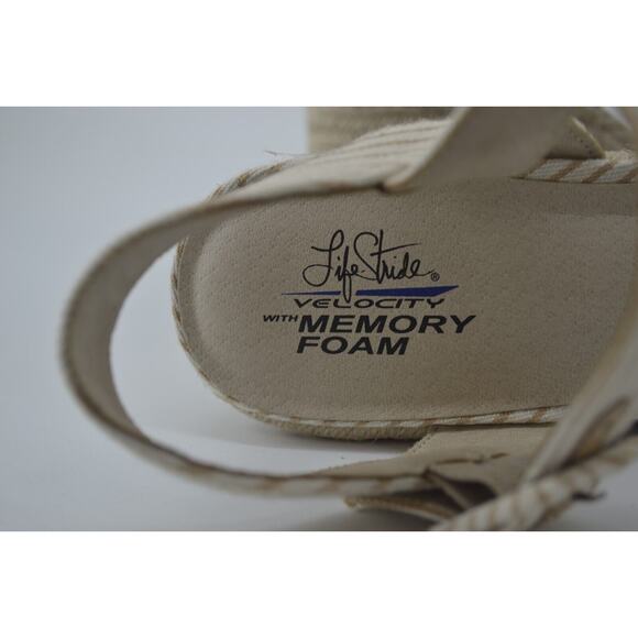 Life Stride Velocity With Memory Foam Tango Espadrilles Striped Tan Size 8.5 - Picture 8 of 11